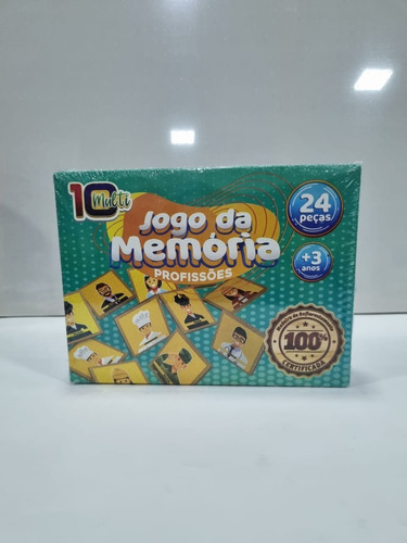 Jogo Da Memória Profissões 24 Peças Em Madeira Paper Toy
