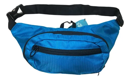 Riñonera Negra Morral Impermeable Color Celeste