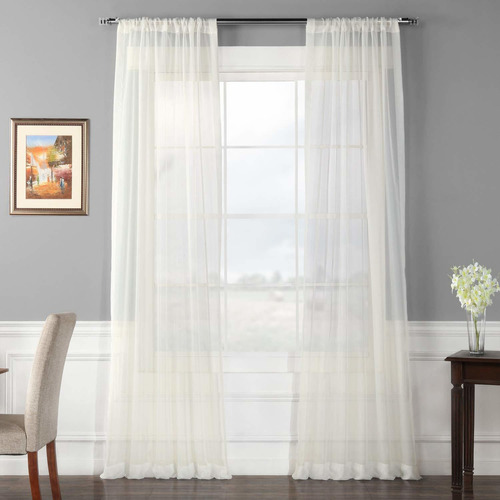 Shchvol396pr Voile Poly Sheer Curtain Pair 2 Panels  50...