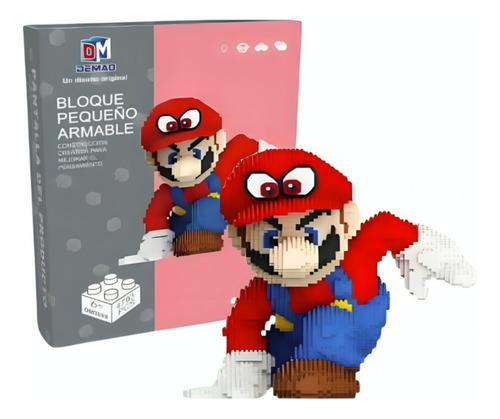 Super Mario Odyssey Gorra Cappy Bloques Armables 3d 18cm