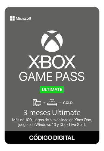 Gift Card Xbox Game Pass Ultimate 3 Meses Código Digital