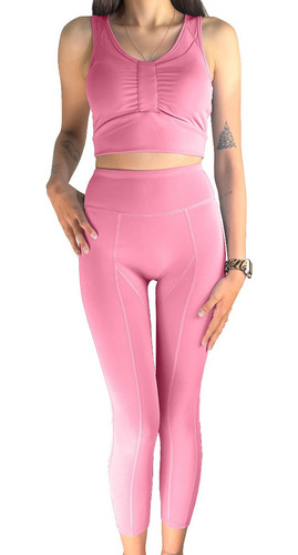 Conjunto 2 Partes Yoga Sin Costuras Mujer Deportivo Fitness