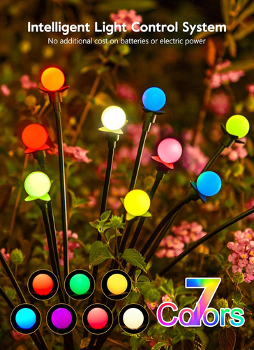 Luces Solares Impermeables Para Jardín De 48 Led Con 7 Color