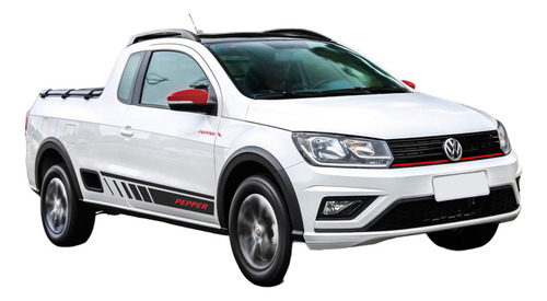 Vw Saveiro Pepper Cabine Estendida 2018 Kit Faixas Laterais