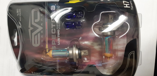 Imagen 2 de 4 de Focos Spectras Evo H7 Tipo Xenon Rojo Dorado Pellizco T10