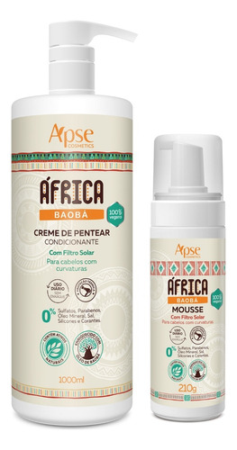 Kit África Baobá Creme De Pentear 1l + Mousse 210ml Apice