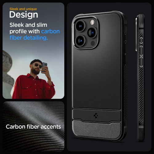 Forro Negro Spigen Rugged Armor iPhone 15 Pro Max 