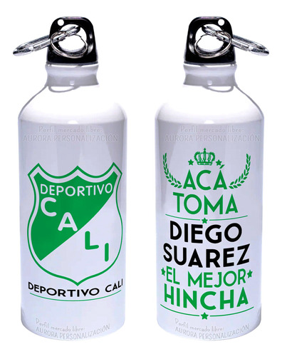 Caramañola Deportivo Cali Botilito Botella Aluminio 600ml