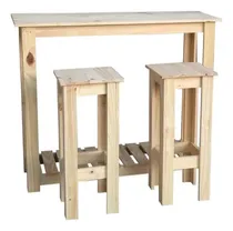 Comprar Mesa Desayunador Tipo Barra Con 2 Banquetas Taburetes Pino
