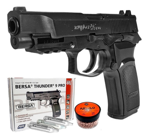 Imagen 1 de 10 de Pistola Co2 Asg Replica Bersa Thunder Pro 9 Balines Garrafas