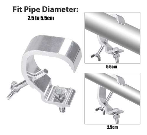 10 Pzs Clamp Atril Luces Dj Equipos Soporte Aluminio Gancho