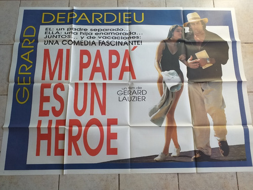 Antiguo Afiche Cine Doble - Mi Papá Es Un Héroe * (Usado)