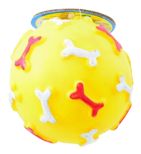 Brinquedo Para Cães Bolinha Osso Amarelo Gg 11cm Líder Pet