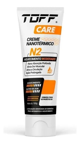 Creme P/ Aquecimento Muscular Nanotérmico Toff N2 E N3