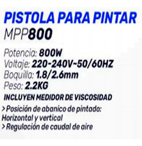 Equipo De Pintar Soplete Pistola Motomel 800w