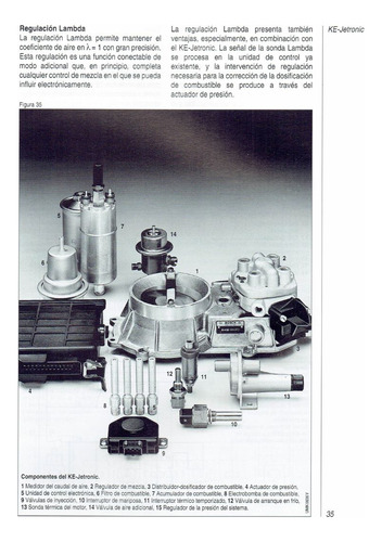 Manual Sistemas Inyección de Gasolina Ke-jetronic Control del motor Bosch en Español tapa blanda