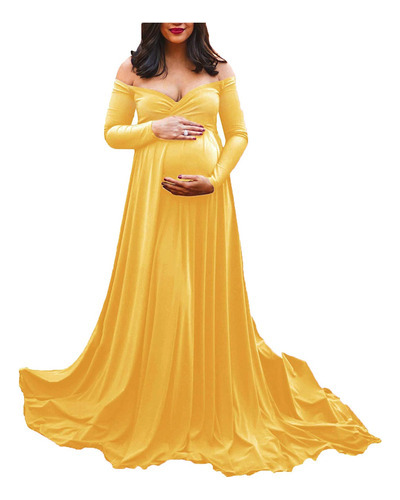 Vestido De Embarazada Para Sesión Fotográfica Cuello En V