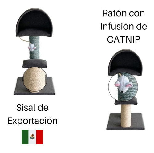 Imagen 8 de 10 de Rascador Para Gatos Mueble | Juguete Árbol Rascadero 70cm