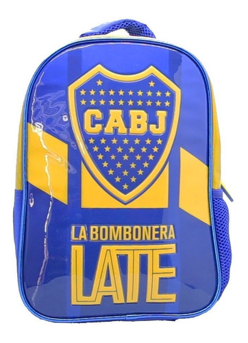 Mochila Boca Jrs La Bombonera Late 12 Cresko Reforzada Color Azul Diseño de la tela Estampado