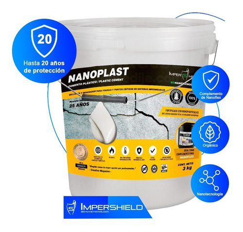 Nanoplast Resanador Para Fisuras Sistemas Impermeables 19lts Color Blanco