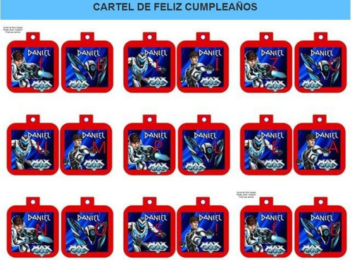 Kit Imprimible Modificable Max Steel Fiesta 3x1