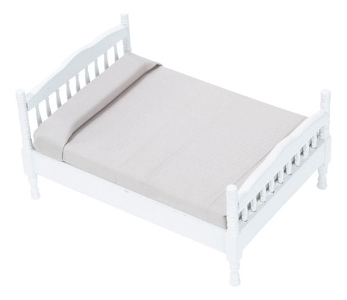 Casa De Muñecas En Miniatura De Madera Cama Juego De