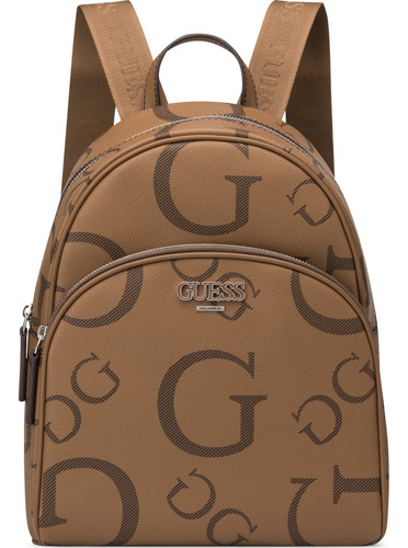 Mochila Guess Factory Cc961730-coc Acabado de los herrajes Níquel Color Marrón Correa de hombro Marrón Diseño de la tela Lisa