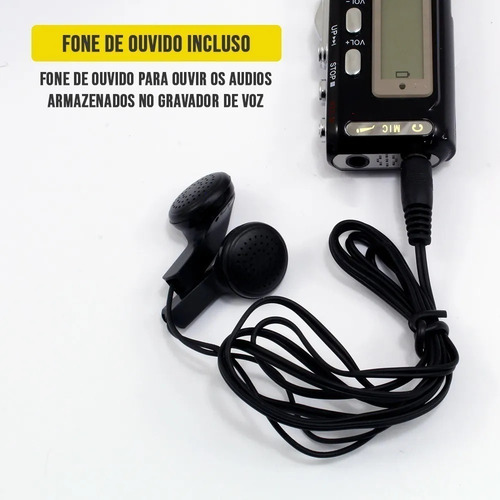 Gravador Espião Voz Faculdade + Mp3 Player Grava Até 24 Dias