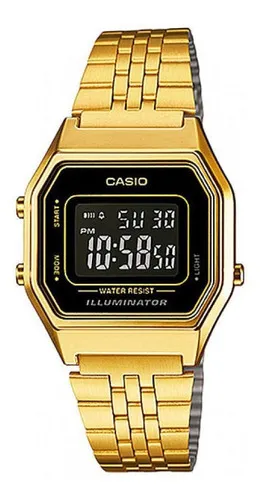 RELOJ CASIO MUJER DIGITAL DORADO Y BISEL DORADO