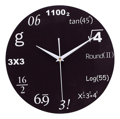 Reloj De Pared Math Equations And Notations Easy Black [u]