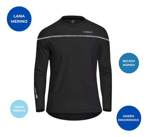 Camiseta Térmica Hombre Lana Merino+cuello Térmico Lana Oslo