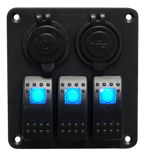 Panel Control Universal 3 Switch Con Usb Y 12v