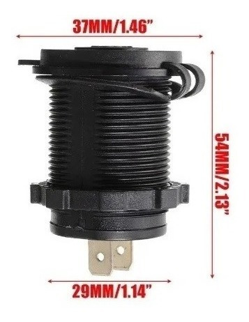 Imagen 3 de 6 de Cargador Doble Usb Para Embutir Auto Camioneta 12v Redondo