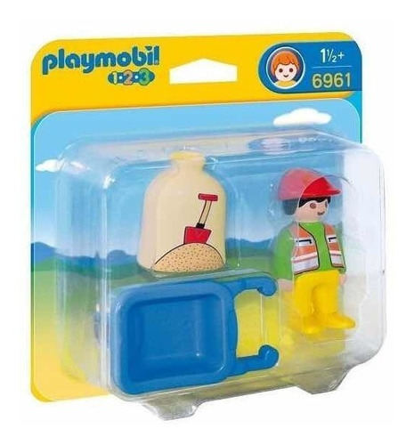 Playmobil 6961 Trabajador Construccion Con Carretilla