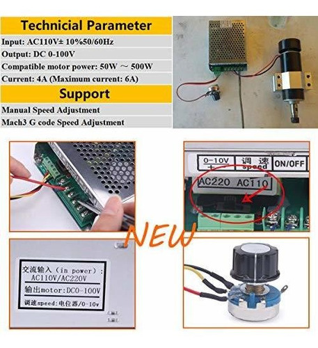 Kit Husillo Cnc 500 Motor Fresado 0,5 Kw Refrigerado