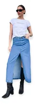 Comprar Pollera Jean Larga Tajo Tinna | Vov Jeans [3218]