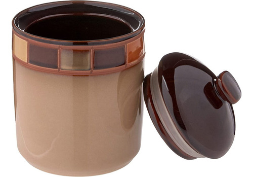 Gibson, Set De 3 Tarros Color Beige Y Café.