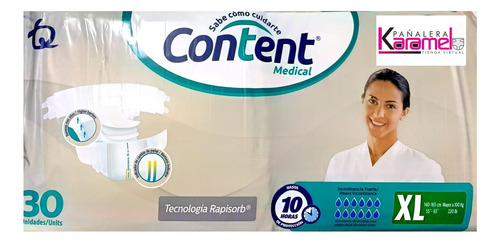 Content Medical Talla Xl X 30 - Unidad a $2267