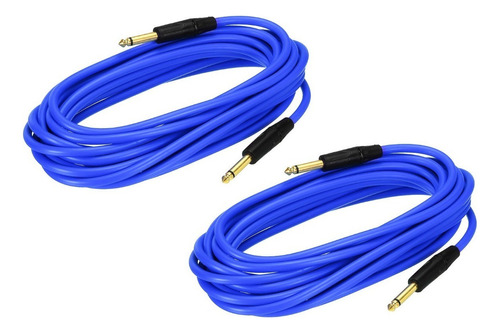 Cable Para Guitarra Eléctrica Trs 1/4  6m Azul