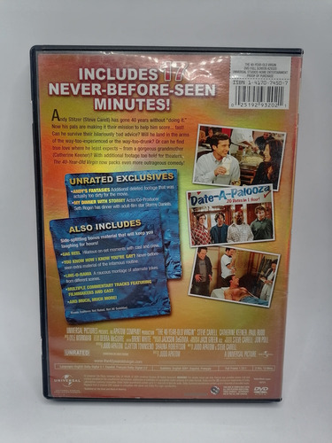 Virgen A Los 40 Unrated 17 Min Extras Pelicula Dvd 2005 (Usado)
