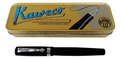 Pluma Kaweco Student Black Trazo M Estuche Metálico Color de la tinta Azul Color del exterior Negro