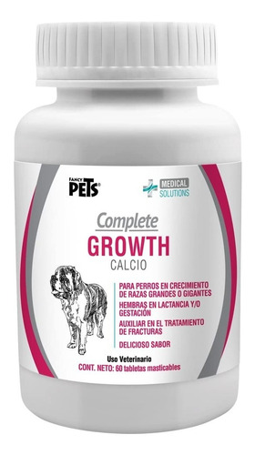 Complete Calcio 60 Tabletas Growth Masticables Para Perro