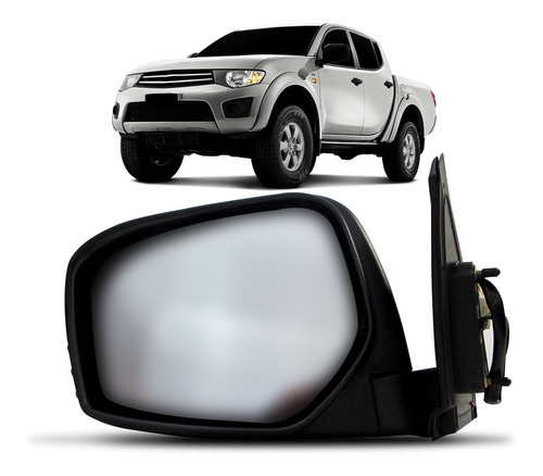 Retrovisor L200 Triton 08 A 2015 Eletrico Preto Texturizado