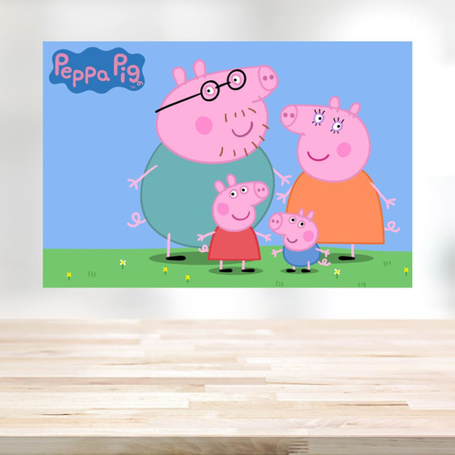 Painel De Festa Infantil Grande Peppa Pig Lona 2,0 X 1,5 M