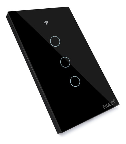 Interruptor Inteligente Wifi 3 Botão Touch Automação Preto