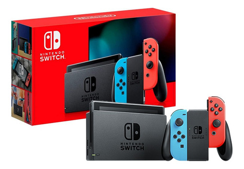 Nintendo Switch 32gb Standard Cor  Vermelho-néon, Azul-néon E Preto