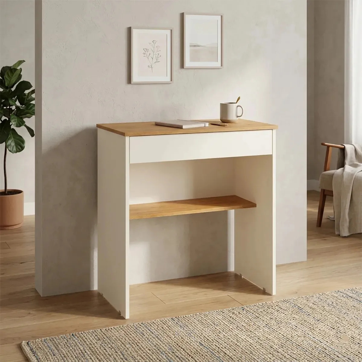 Mesa Escrivaninha Gaveta Computador Notebok Quarto Multiuso Prateleira Livros Penteadeira Organizadora Off White Premium Love&home — R$ 78,99 em Mercado Livre, 30% OFF