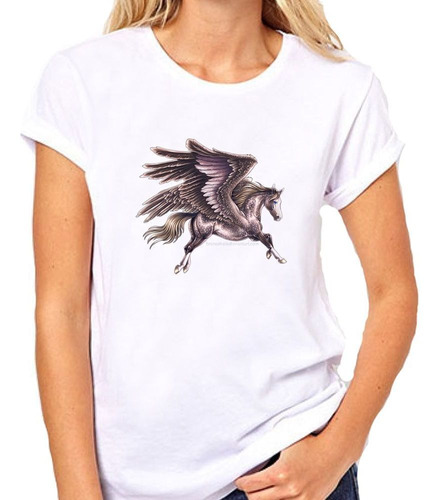 Remera De Mujer Pegaso Caballo Con Alas Mitologia M2