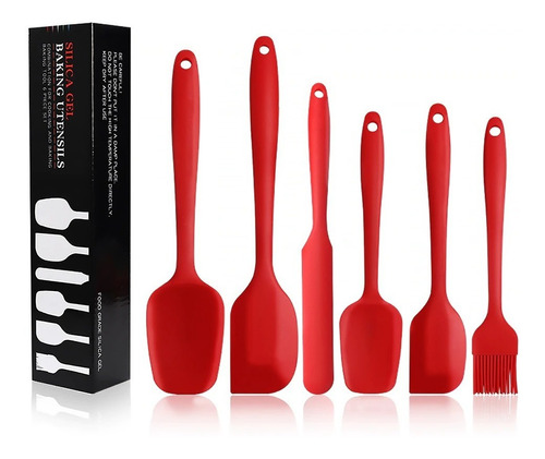 Set 6 Utensilios De Silicona Antiadherentes Cocina Espatula