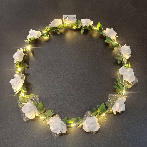 Corona De Flores Con Diadema De Flores Para Accesorios De